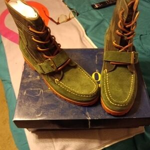 Ralph Lauren Green and Brown Men's Boots